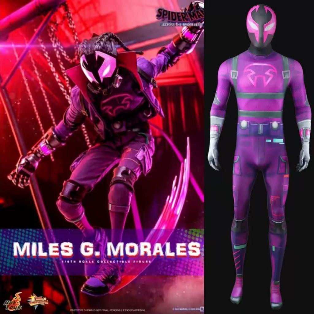 ชุดคอสเพลย์ Prowler Miles Morales ซูเปอร์ฮีโร่ ชุดบอดี้สูทพิมพ์ 3 มิติ ชุดสแปนเด็กซ์เด็กชาย Prowler 