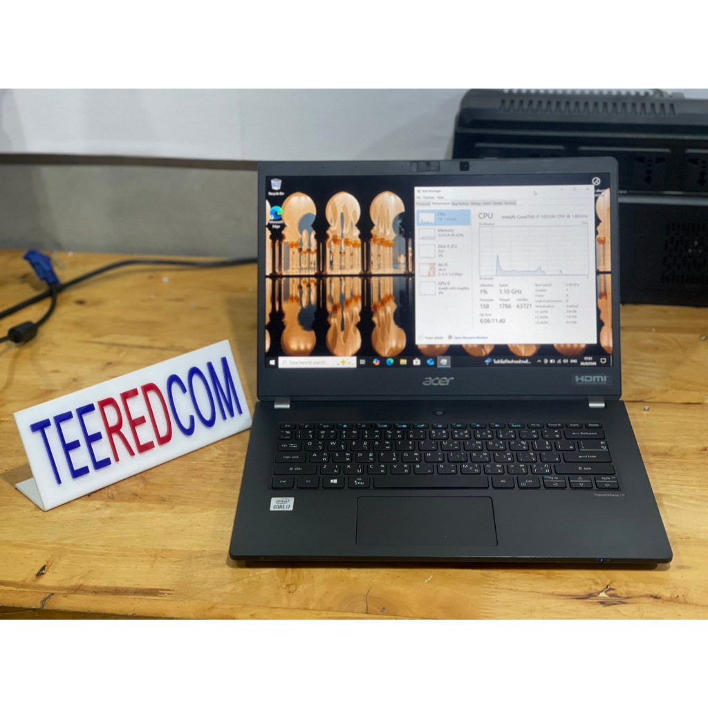 โน็ตบุ๊คมือสองAcer TravelMate i7-10510U Ram8-16 SSD M.2 Nvme 256G-1TB 14.0" display with  Full HD