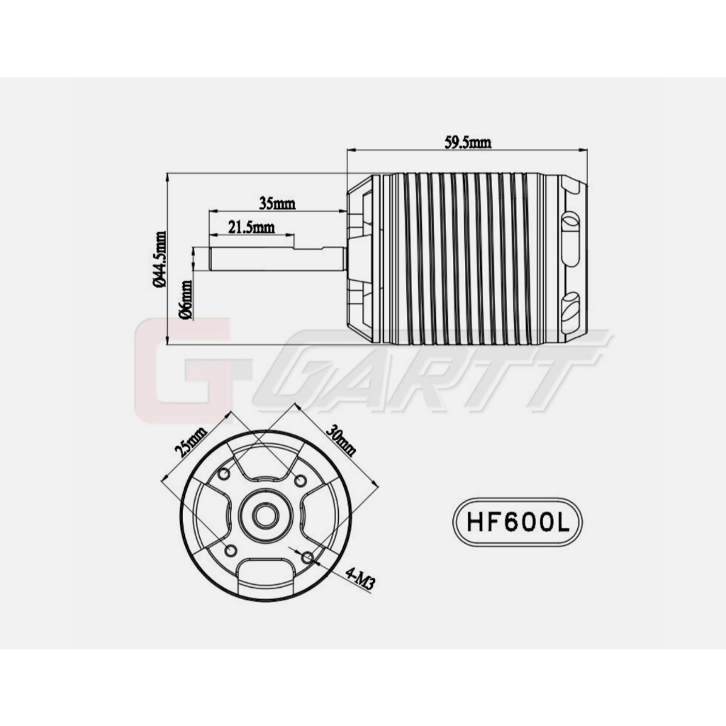 GARTT HF600L 1220KV 2100W Brushless Motor For Trex 550 600 RC Helicopter (ส่งจากกรุงเทพ) - รูปที่ 3
