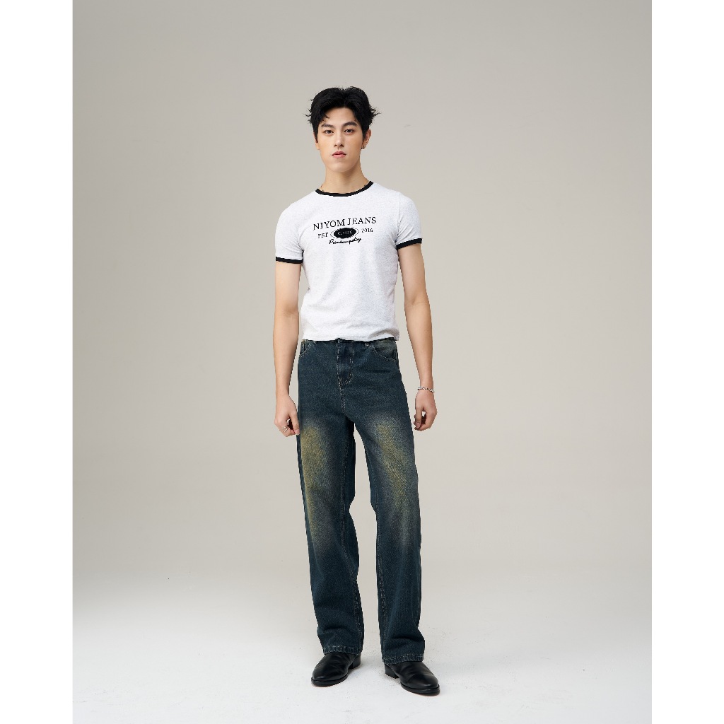 Niyom Jeans collection INDIGO : รุ่น NB71 กางเกงยีนส์ผู้ชาย ทรงกระบอกใหญ่