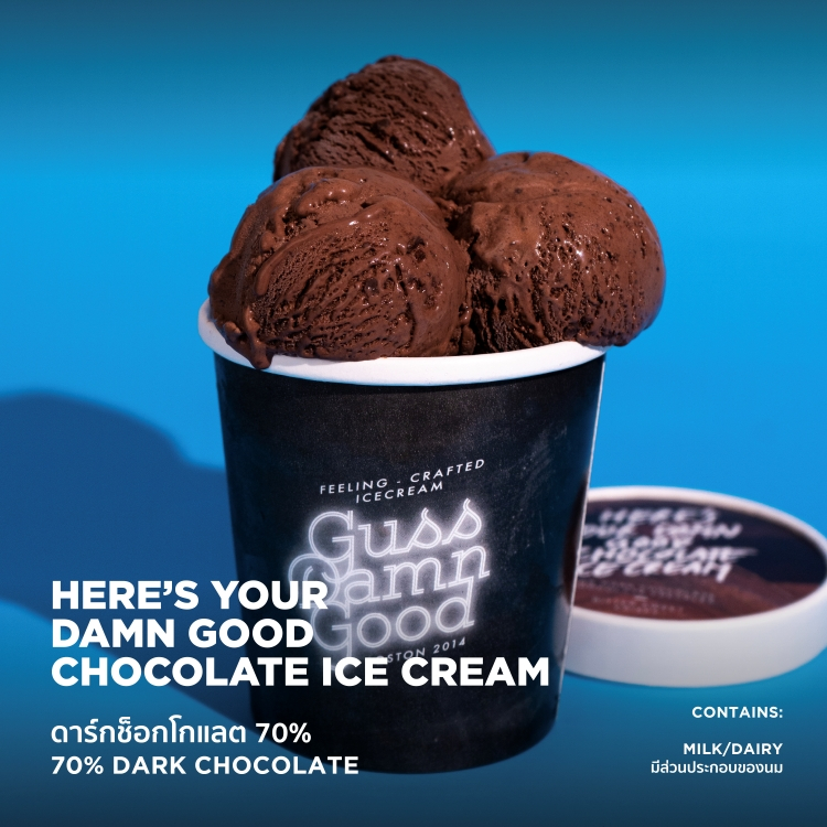 ไอศกรีมไพน์ GussDamnGood รสดาร์คช็อกโกแลต (Here’s Your Damn Good Chocolate Icecream) (320-340g) - (ไอติม/ขนม)