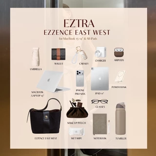 กระเป๋าใส่โน๊ตบุ๊ค laptop 13-14” / iPad มีช่องใส่แก้วน้ำ สายสะพายกว้าง นุ่ม สบาย EZTRA EZZENCE EAST WEST