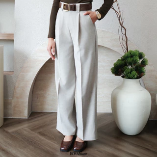 BORANwear – Nikko Pants กางเกงสแลคผู้หญิงทรงขากระบอกใหญ่ ขากว้าง ดีไซน์เรียบหรู ผ้าใส่สบาย