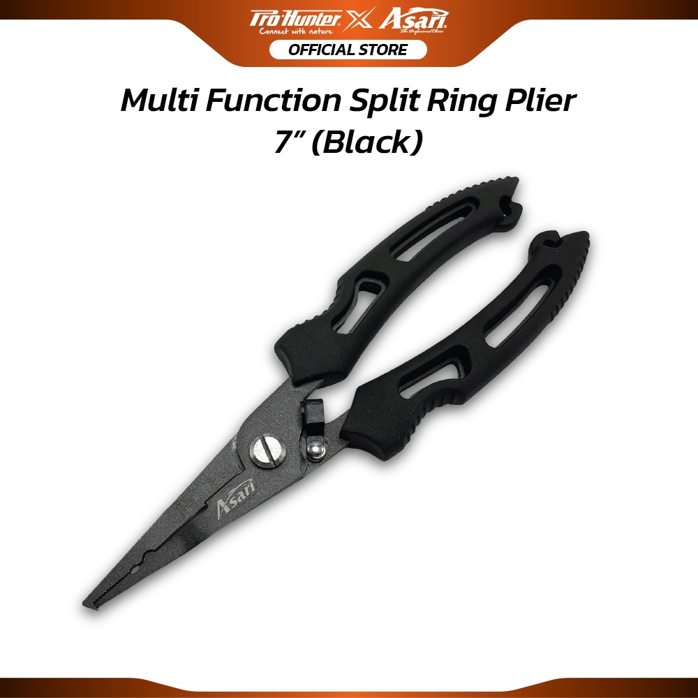 คีมถ่างห่วงอเนกประสงค์ Prohunter x Asari Split Ring Plier 7 นิ้ว (สีดำ) สแตนเลส 304 น้ำหนักเบา