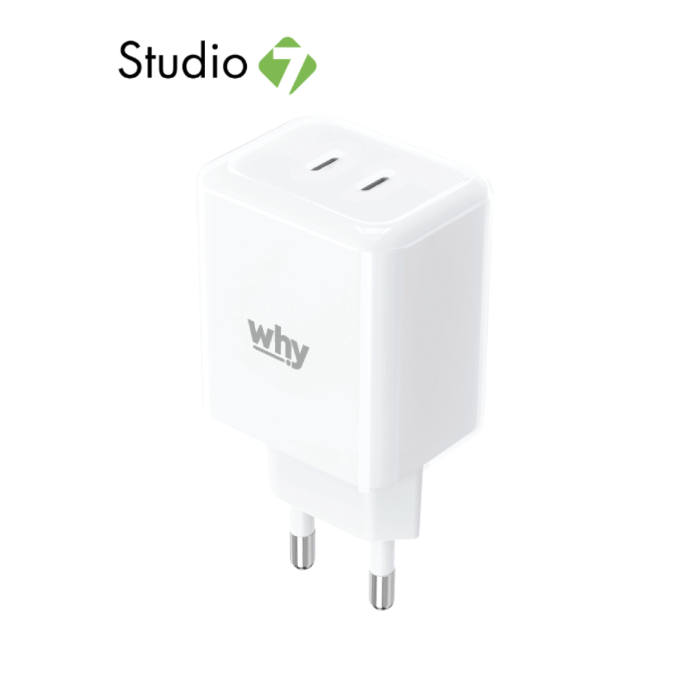 อะแดปเตอร์ WHY Pixel Wall USB Charger 2 USB-C (PD45W) White by Studio7