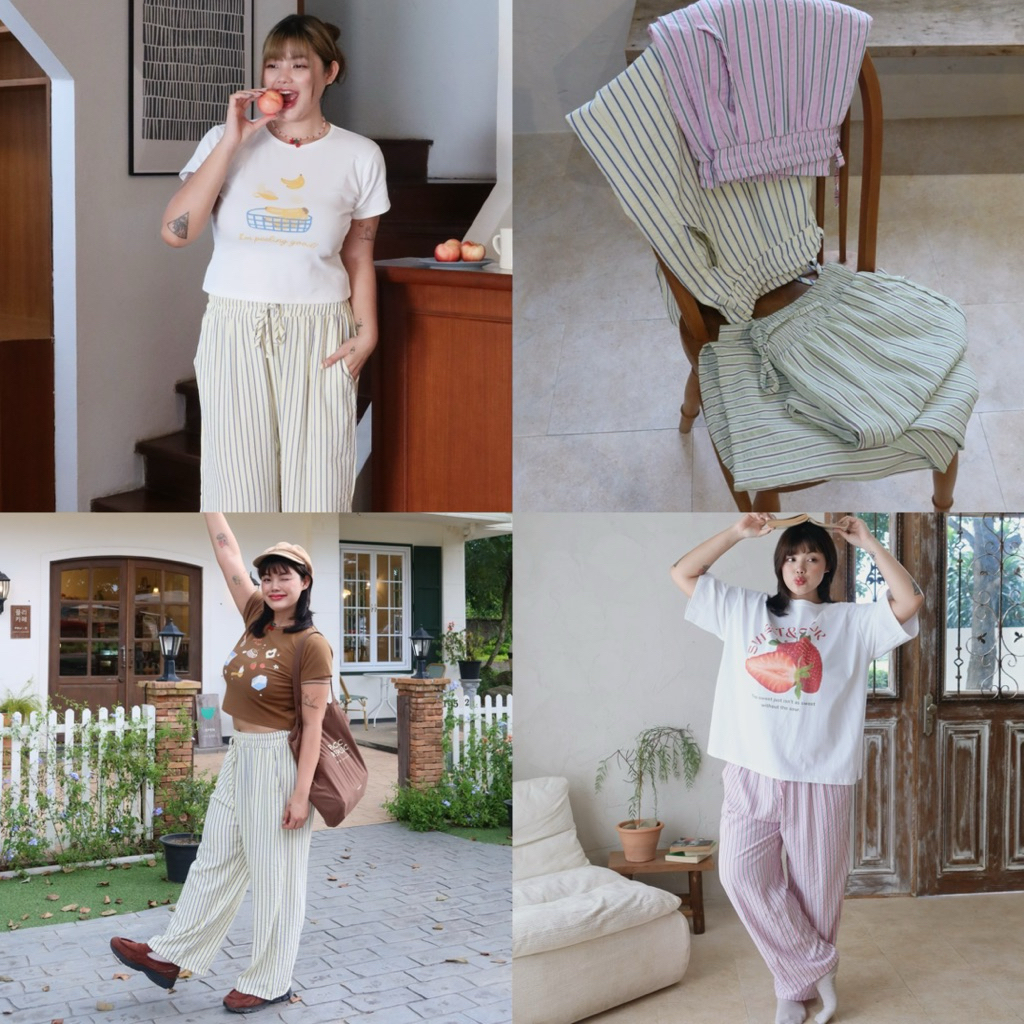 SS Homie Pants💖(รุ่นนี้มีแค่สาวอวบ) กางเกงขายาวเอวยืด ทรงขากว้าง ใส่สบาย ผ้าเทกเจอร์ ไม่ต้องรีด