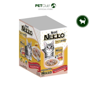 [PETClub] Nekko Pouch Gravy - เน็กโกะ อาหารเปียกแมว เกรวี่ (ยกกล่อง12ซอง/ยกลัง48ซอง)