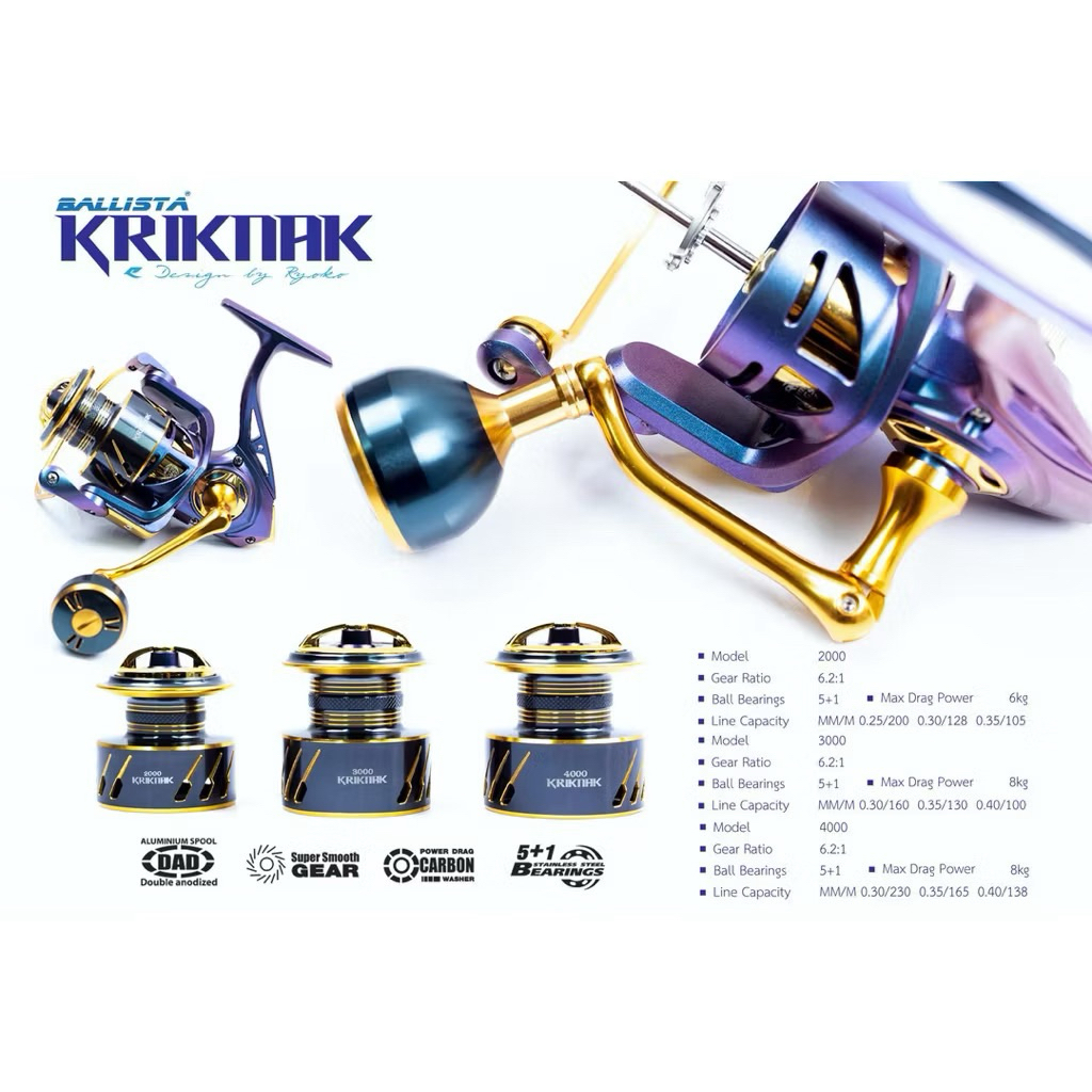 รอกสปิน BALLISTA  KRIKNAK ขาใหญ่ รอบ 6 ลูกปืน 5+1
