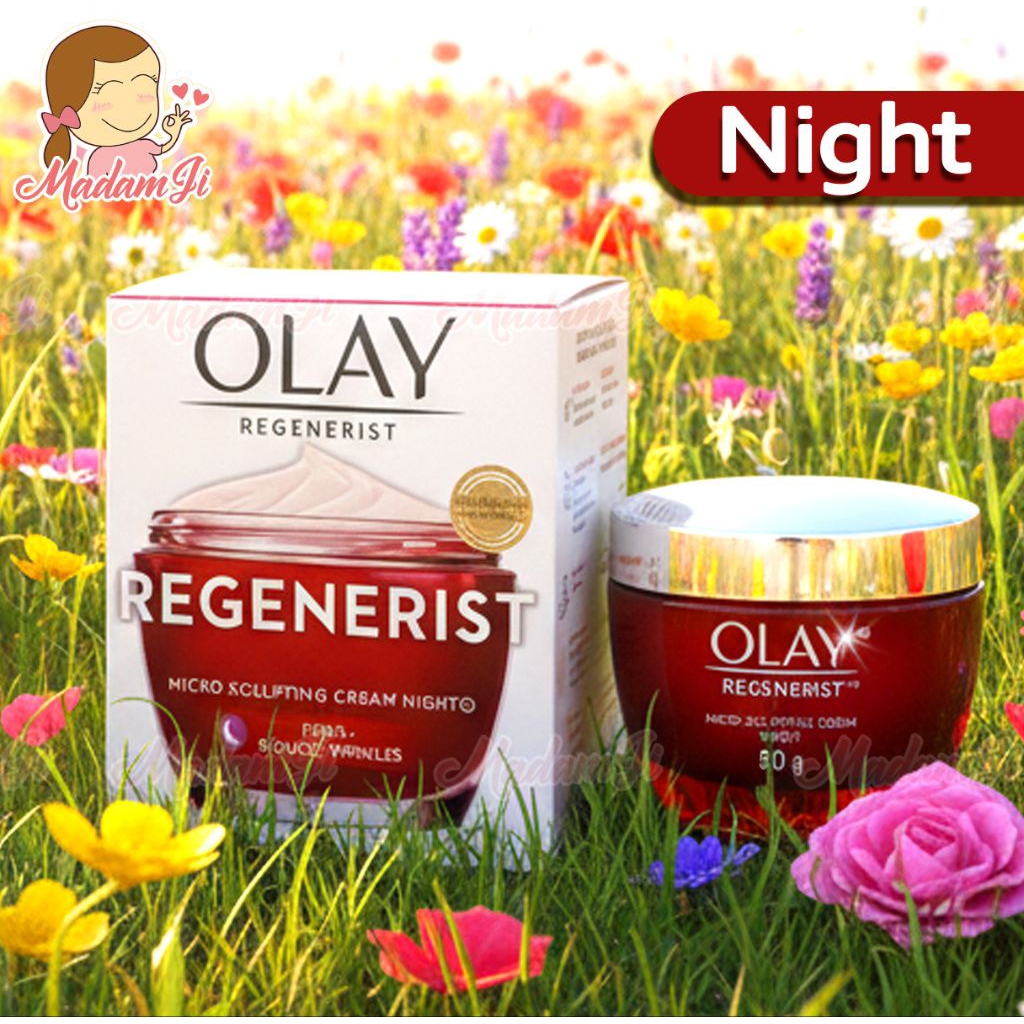 🔥[Sale!!! ใช้ดีมากๆๆ แท้💯%]​ Olay โอเลย์ รีเจนเนอรีส ไมโคร สกัลป์ติ้ง ไนท์ครีม 50 กรัม