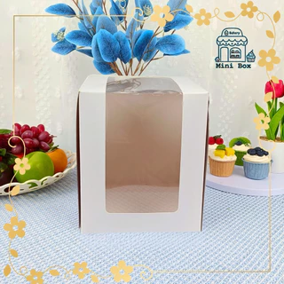 กล่องเค้ก ครึ่งปอนด์ ขาว Food Grade ทรงสูง 18 CM.(10ชิ้น/แพ็ค)