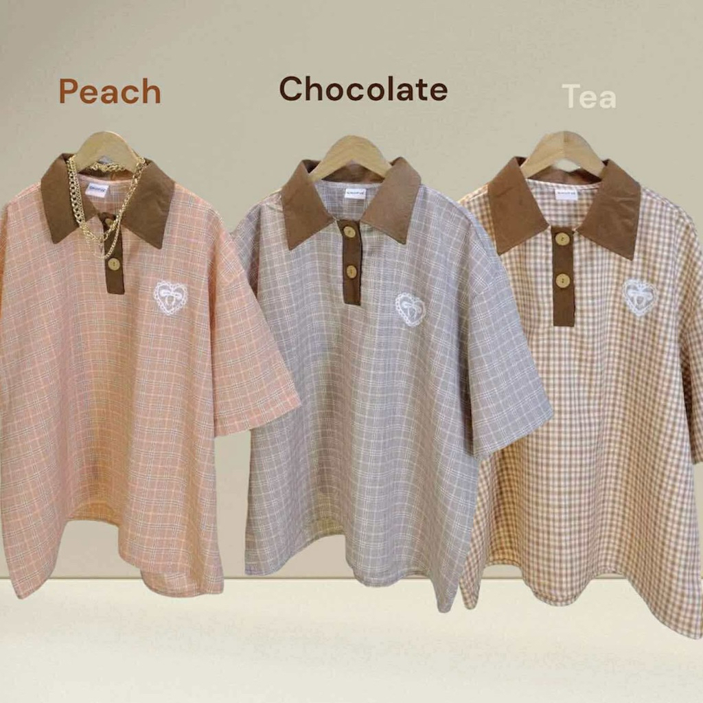 S12 Scott shirt ปกน้ำตาล อกฟรีไซส์50“ ยาว23“