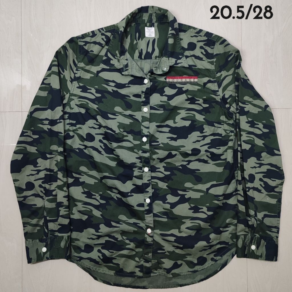 เสื้อ​เชิ้ต​แขน​ยาว​GIORDANOลายพราง