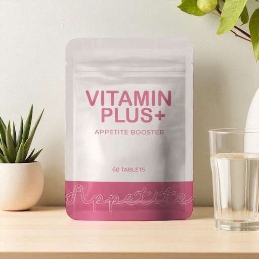 เเบบใหม่ vitamin plus วิตามินพลัส ปรับสูตรใหม่ เพิ่มความอยากอาหาร เพิ่ม 4กิโล (1ซอง60เม็ด)275.-
