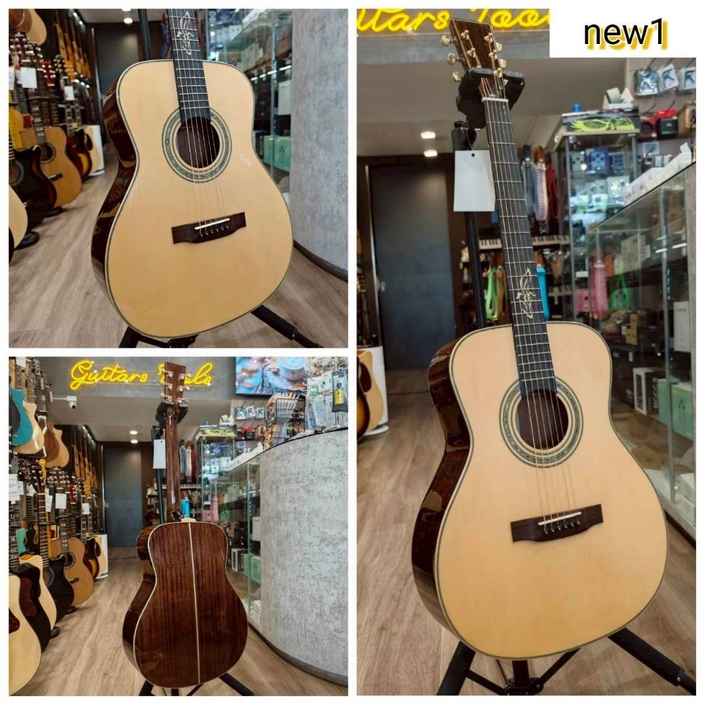 Nologo All solid guitar รอบ3 | กีตาร์โปร่ง ไม้แท้ทั้งตัว เสียงดี อาจมีตำหนิสีบ้างเล็กน้อย เหมาจากโรง