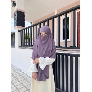 ผ้าคลุมผม ทรงไข่(Hijab)หน้ากุ๊กไก่ใส่คางได้พร้อมผ้าปิดหน้าไซส M L XL