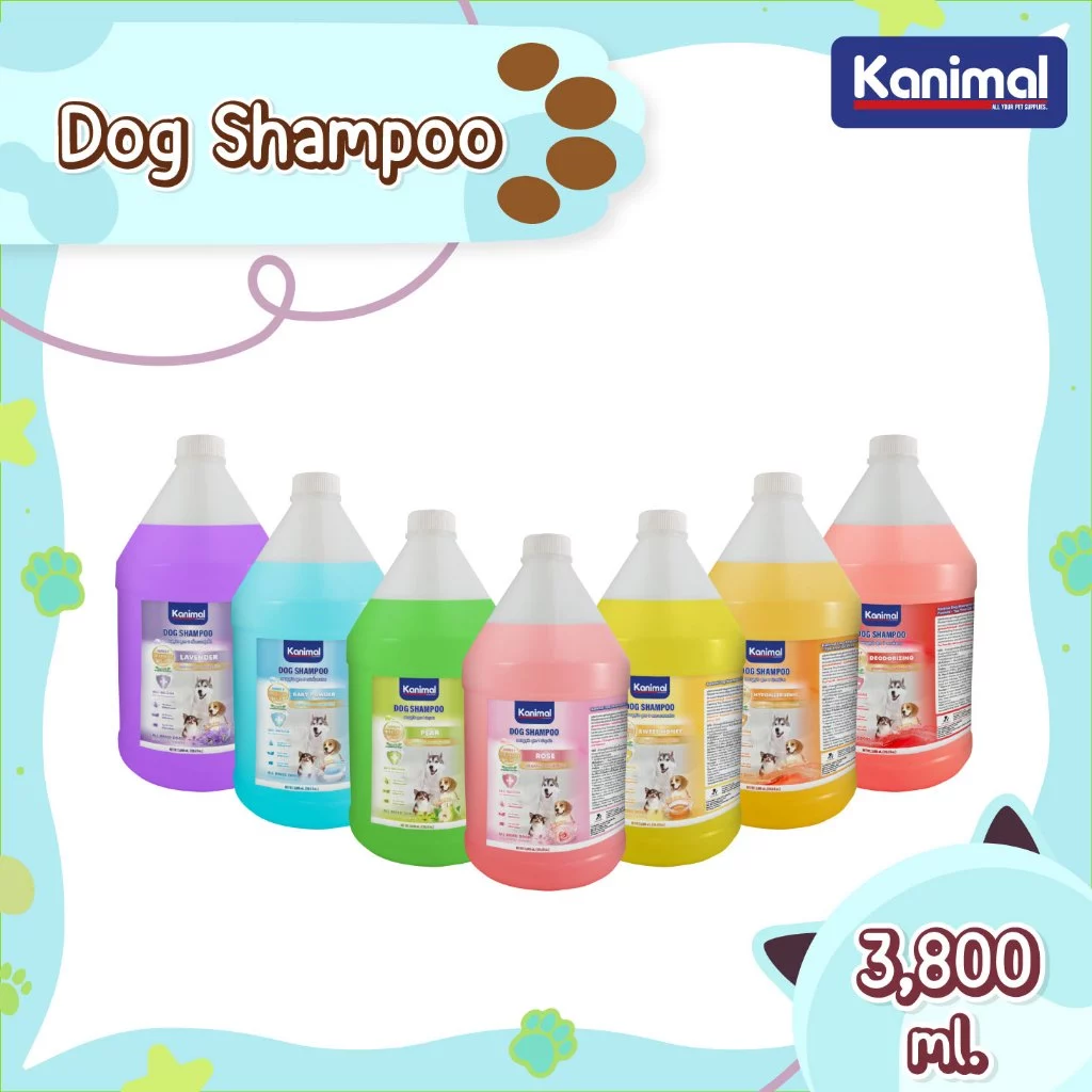 Kanimal Dog Shampoo 3,800 ml. แชมพูสุนัข ช่วยบำรุงขน ลดขนร่วง สำหรับสุนัขทุกสายพันธุ์ (3,800 มล./ขวด) - เลือก 7 สูตร