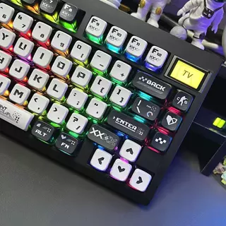 คีย์แคปพุดดิ้งภาษาไทย ลายการ์ตูนน่ารัก 129 ปุ่ม PBT + PC Doubleshot ระเหิดความร้อน ลายคมชัดสวย บรรจุกล่อง
