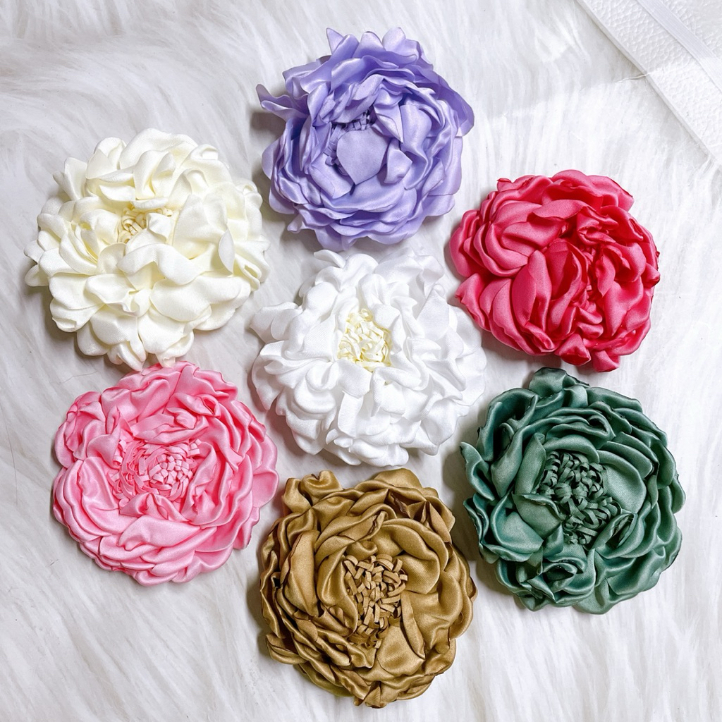 ดอกไม้ตกแต่ง 7.5ซม อะไหล่ตกแต่งdiy เข็มกลัด