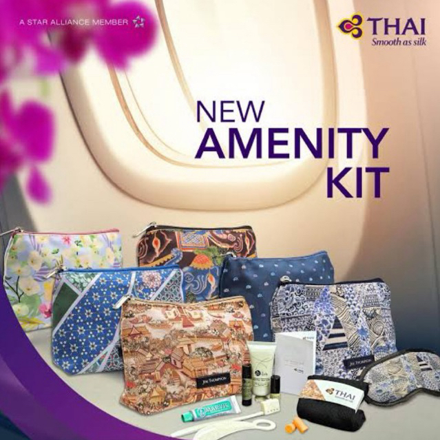 กระเป๋า Jim Thompson การบินไทย Amenity Kit ใหม่ในซีล ของครบ