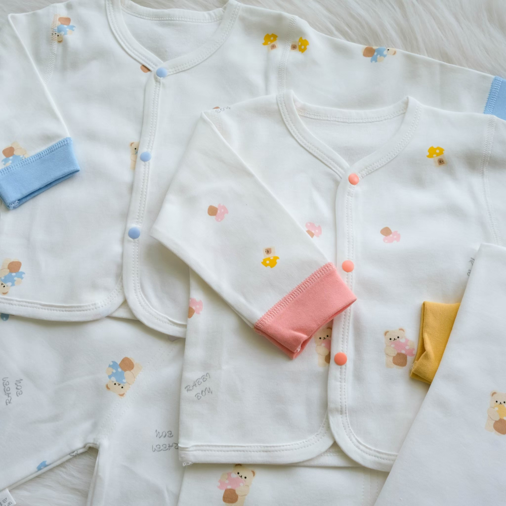 ชุดนอนเด็กอ่อน (เสื้อ+กางเกง) ผ้านุ่มพิเศษไม่ก่อภูมิแพ้ ชุดนอนแขน-ขายาว ชุดนอนทารก ชุดเด็กแรกเกิด (0-6เดืิอน) - รูปที่ 3