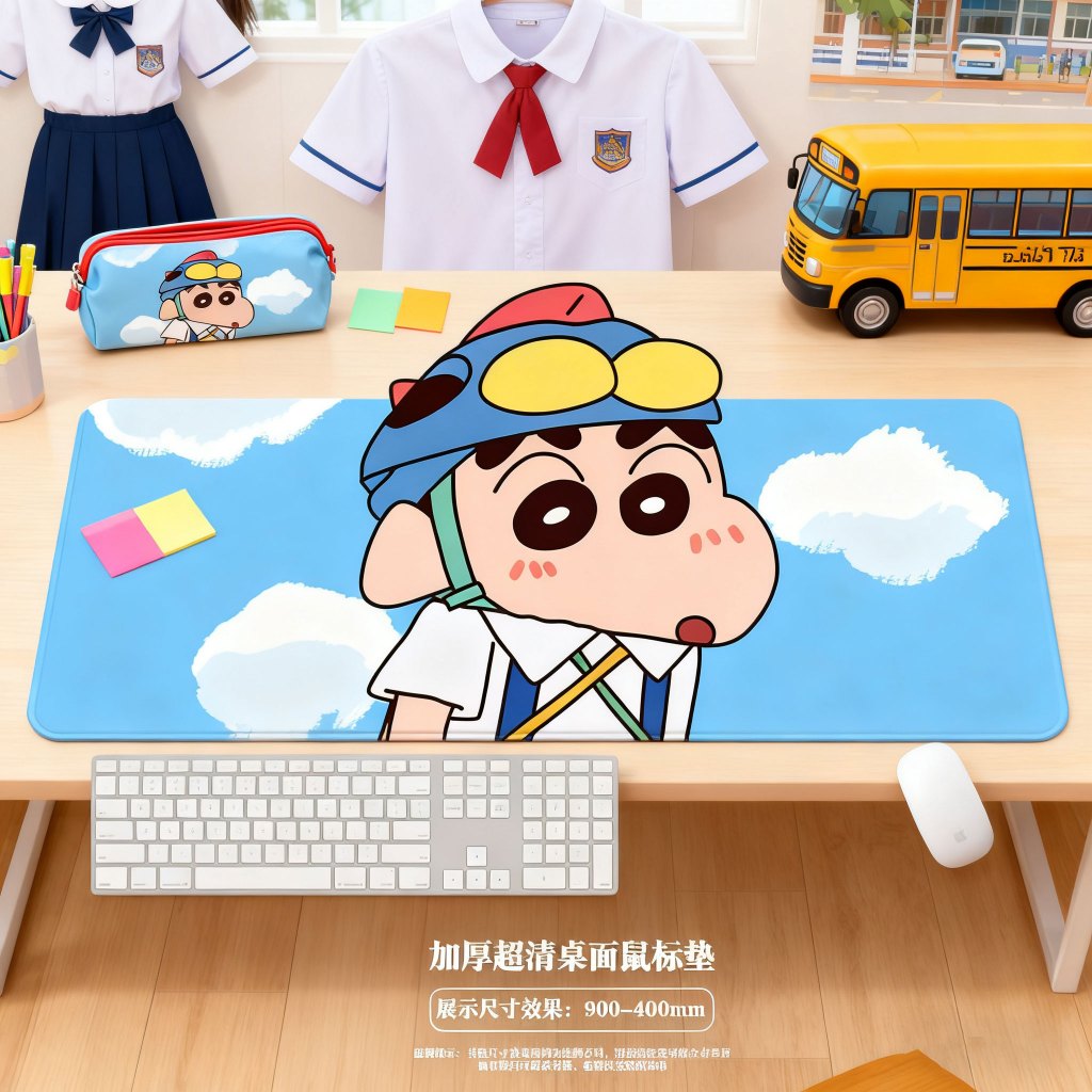 🌸พร้อมส่ง🌸 ลายการ์ตูนชินจังน่ารัก แผ่นรองเม้าส์ 90*40 ซม. แผ่นรองเม้าส์ลายการ์ตูน Mouse Pad แผ่นรองเ