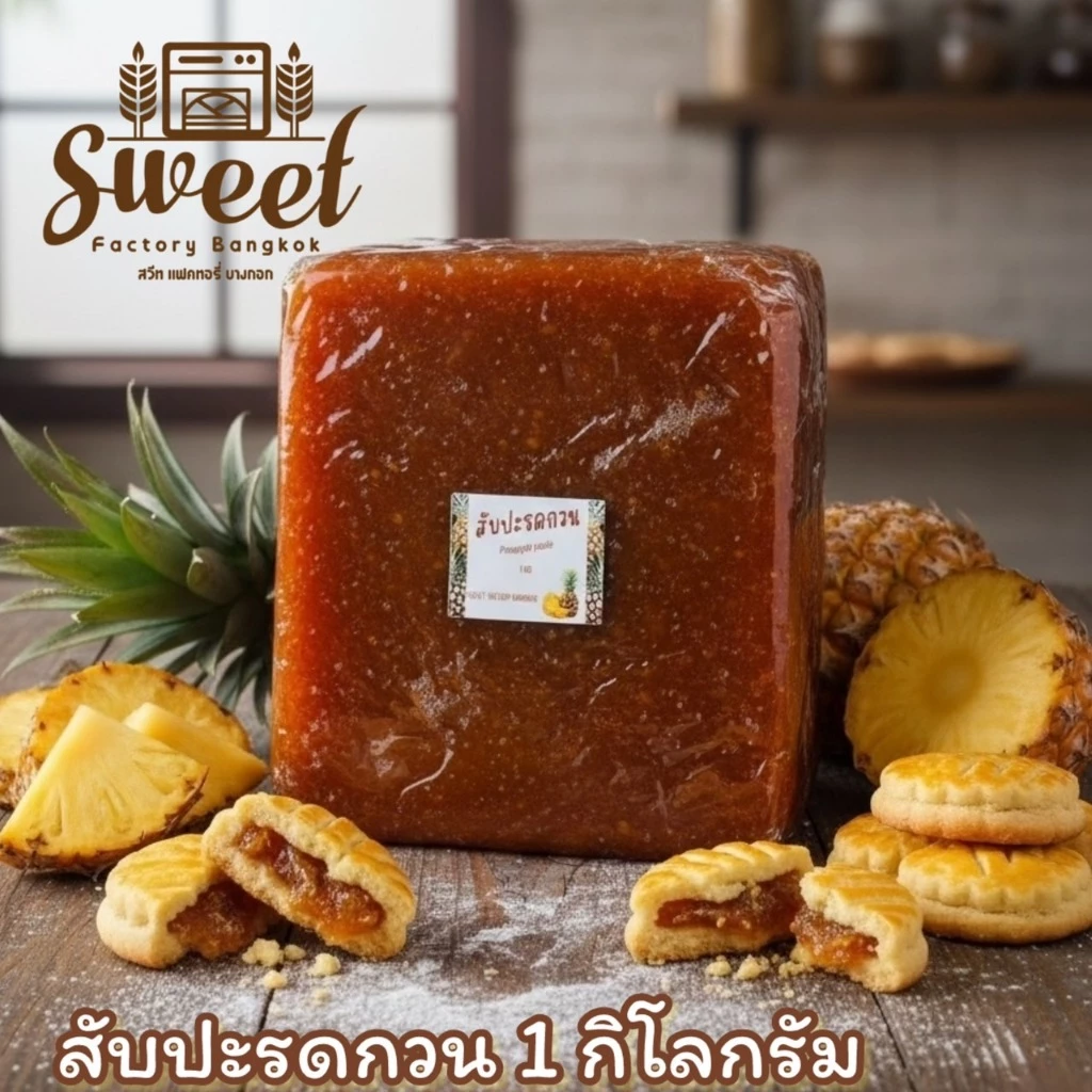 สับปะรดกวน SWEET สับปะรดกวนชลบุรี เนื้อเหนียวนุ่ม หวานอมเปรี้ยว 1กิโลกรัม ปั้นง่าย