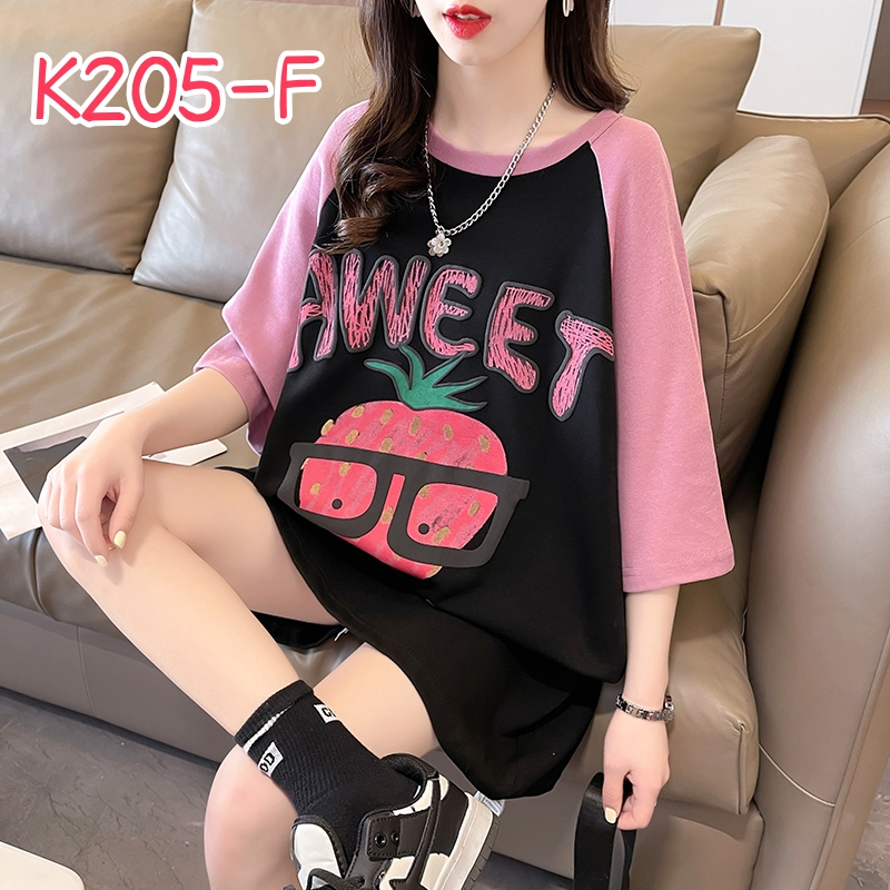 แขนสั้นเสื้อยืดแฟชั่นฤดูร้อนของผู้หญิงสไตล์ใหม่ขนาดใหญ่พิมพ์หลวมฤดูร้อนเกาหลีผ้าฝ้ายรอบคอน่ารักยาวการ์ตูนเสื้อยืด - รูปที่ 7