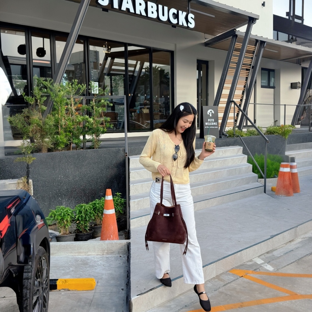 NF25011 NEFOUND กระเป๋าสะพายรุ่น Shelby หนังกลับ Premium ใบใหญ่ - รูปที่ 4