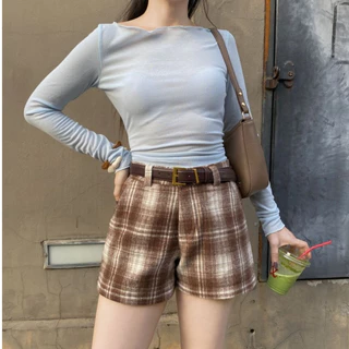 A.SCOTT SHORT PANTS กางเกงขาสั้นลายสก็อต