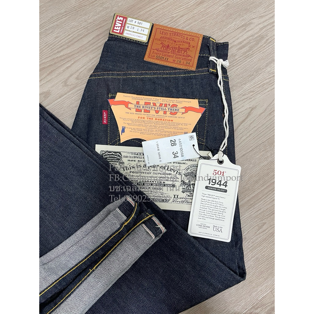 501bigE LVC 1944 (เป๋าลาย) Size28x34 made in usa