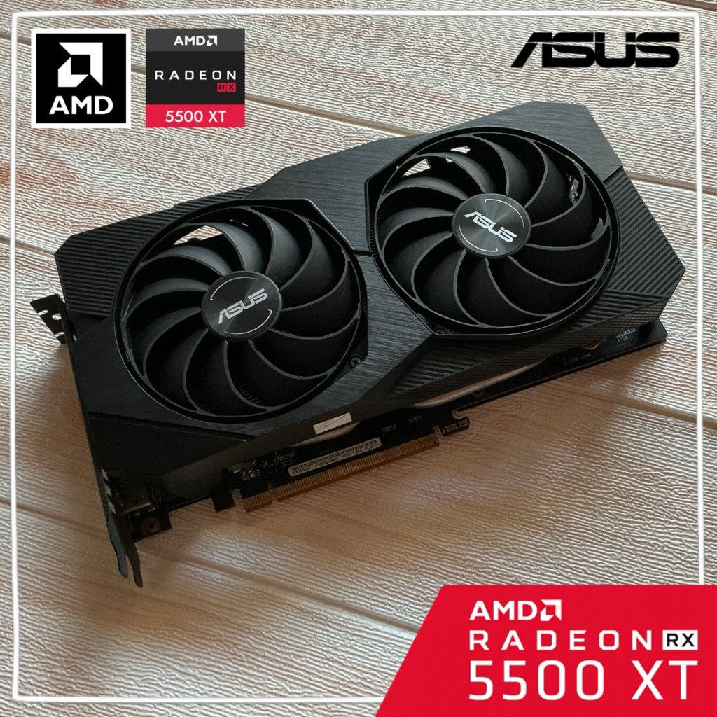 การ์ดจอ RX 5500 XT OC 8GB ASUS ( **พัดลมดัง ) ⚫️ ไม่มีกล่อง VGA มือสอง สภาพดีใช้งานได้ตามปกติ