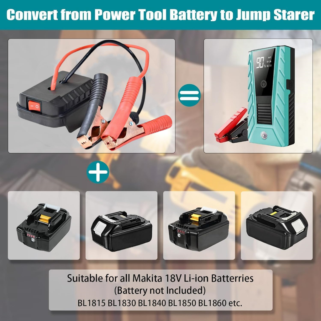 จั้มสตาสรถยนต์ Adapter แปลงแบต makita/OSUKA ตัวแปลงพลังงานมัลติทูล DIY Converter ไม่มีแบตเตอรี่ - รูปที่ 2