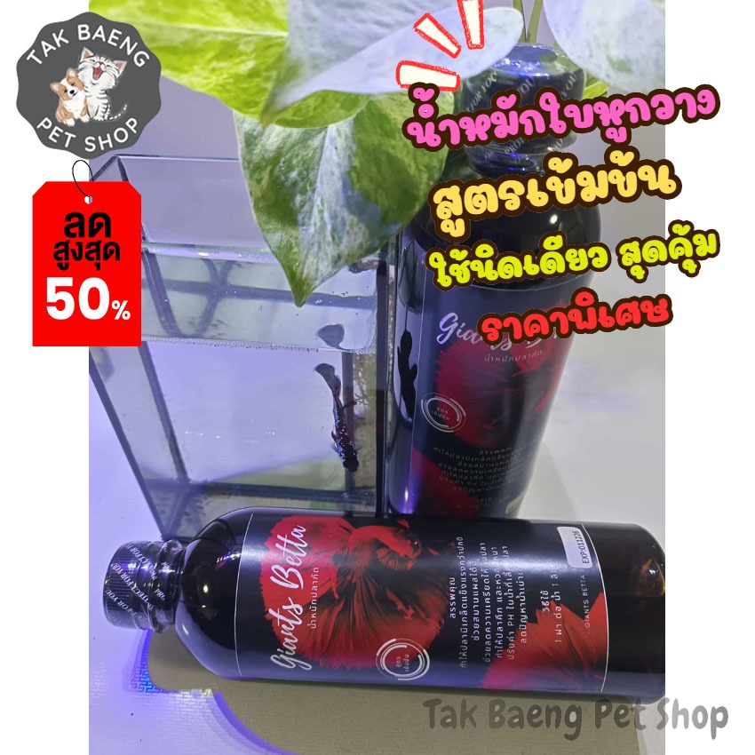 ชุด 1 ขวด เปิดใจใช้ซิจ่ะ น้ำหมักใบหูกวาง สูตรใช้นิดเดียว น้ำหมักปลา น้ำหมักปลากัด เกรดพรีเมี่ยม Giants Better