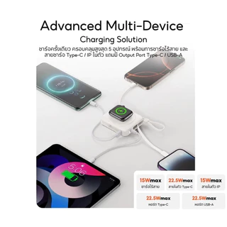 Ukiki CCC&มอก. Powerbank รุ่น K06 10000mAh 3-in-1 PD22.5W Wireless 15W สายในตัว ขนาดกะทัดรัด