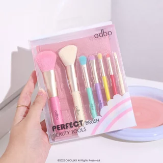 ODBO PERFECT BRUSH BEAUTY TOOL OD8-193 เซ็ทแปรงแต่งหน้าพาสเทล (แถมกระเป๋าใส่แปรง) รุ่นขายดีในตำนาน