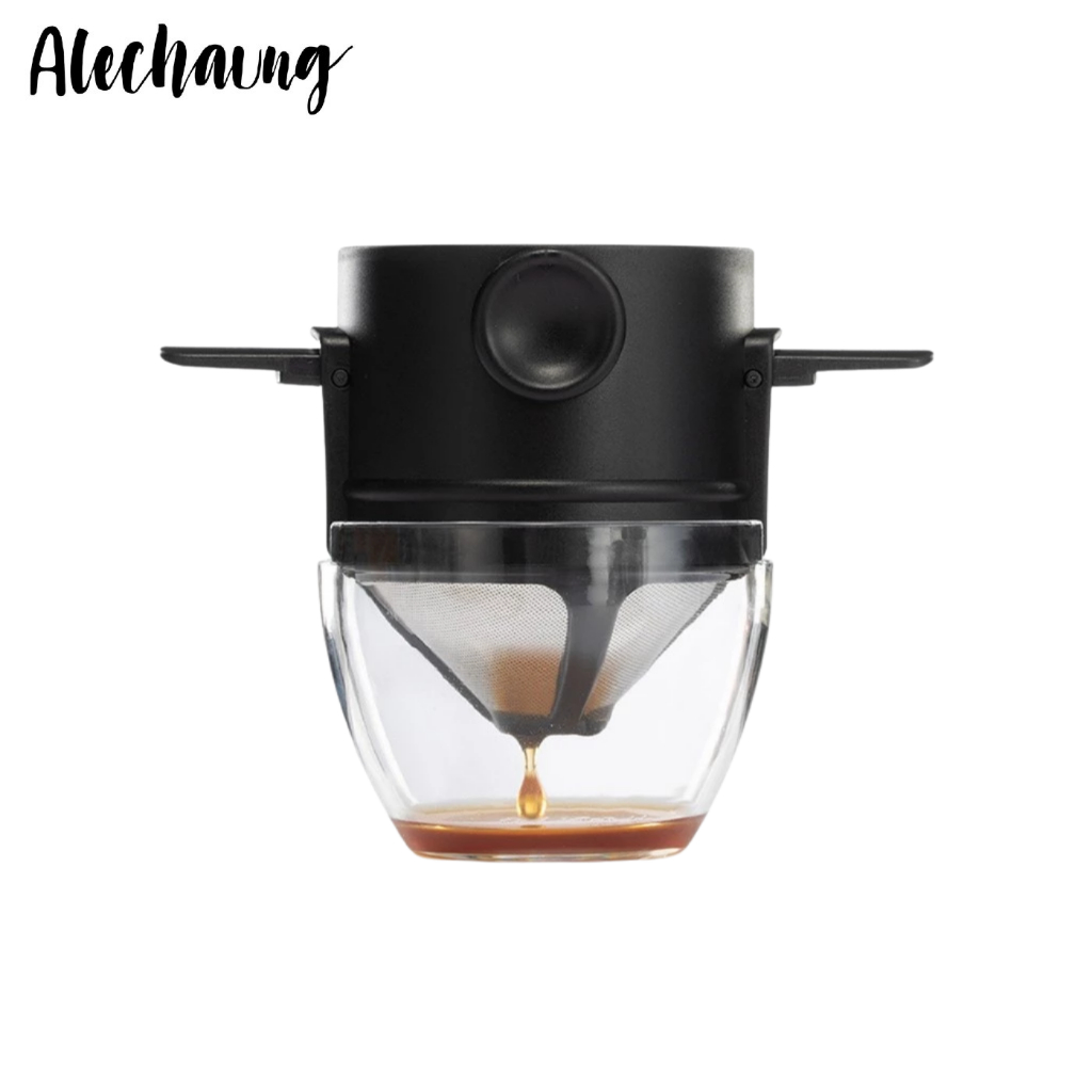 ที่กรองดริปกาแฟสแตนเลส ที่กรองดริป Dripper Stainless Steel กรองถึง2ชั้น ทำความสะอาดง่าย Alechaung coffee