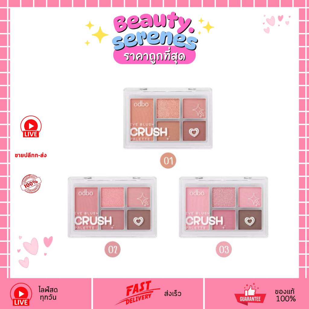 ODS04 อายแชโดว์พาเลท & บลัช  พาเลท เนื้อนุ่ม ODBO โอดีบีโอ