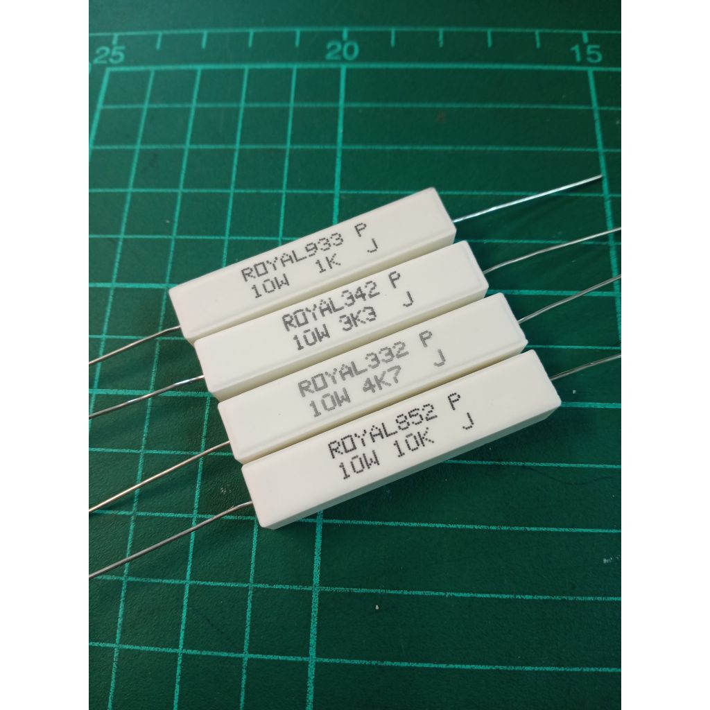 (แพ็ค2ตัว) 1K/3.3K/4.7K/10K, ตัวต้านทาน 10W 5% ตัวต้านทานเซรามิก, Resistor Ceramic 10W,