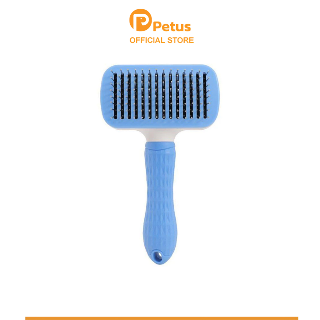 Petus แปรงหวีขน แปรงขนสัตว์เลี้ยง แปรงรูดขน มีปุ่มดันออก มีหมุดไม่ทำให้เจ็บขณะใช้งาน