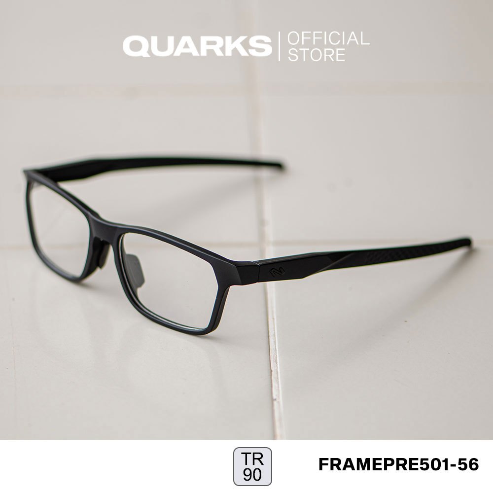QUARKS กรอบแว่นตาสำหรับตัดแว่น เฟรมTR90 เลนส์ใส FRAMEPRE501 56mm