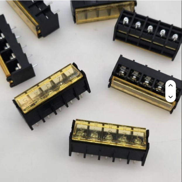 Terminal Block HB7620 7.62mm Spacing with Cover 5P with Backrest PCB Terminal Block
