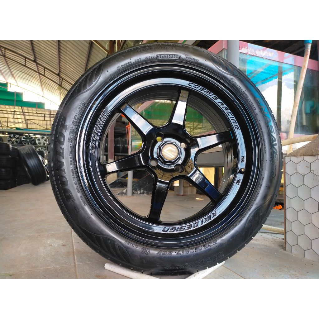 แม็กcosmis ขอบ17 สีอบpowder coat พร้อมยางดันลอป 205 50 17 ปี24 ยางสวยทุกเส้นใส่ 4 รู 100ได้ทุกรุ่น  