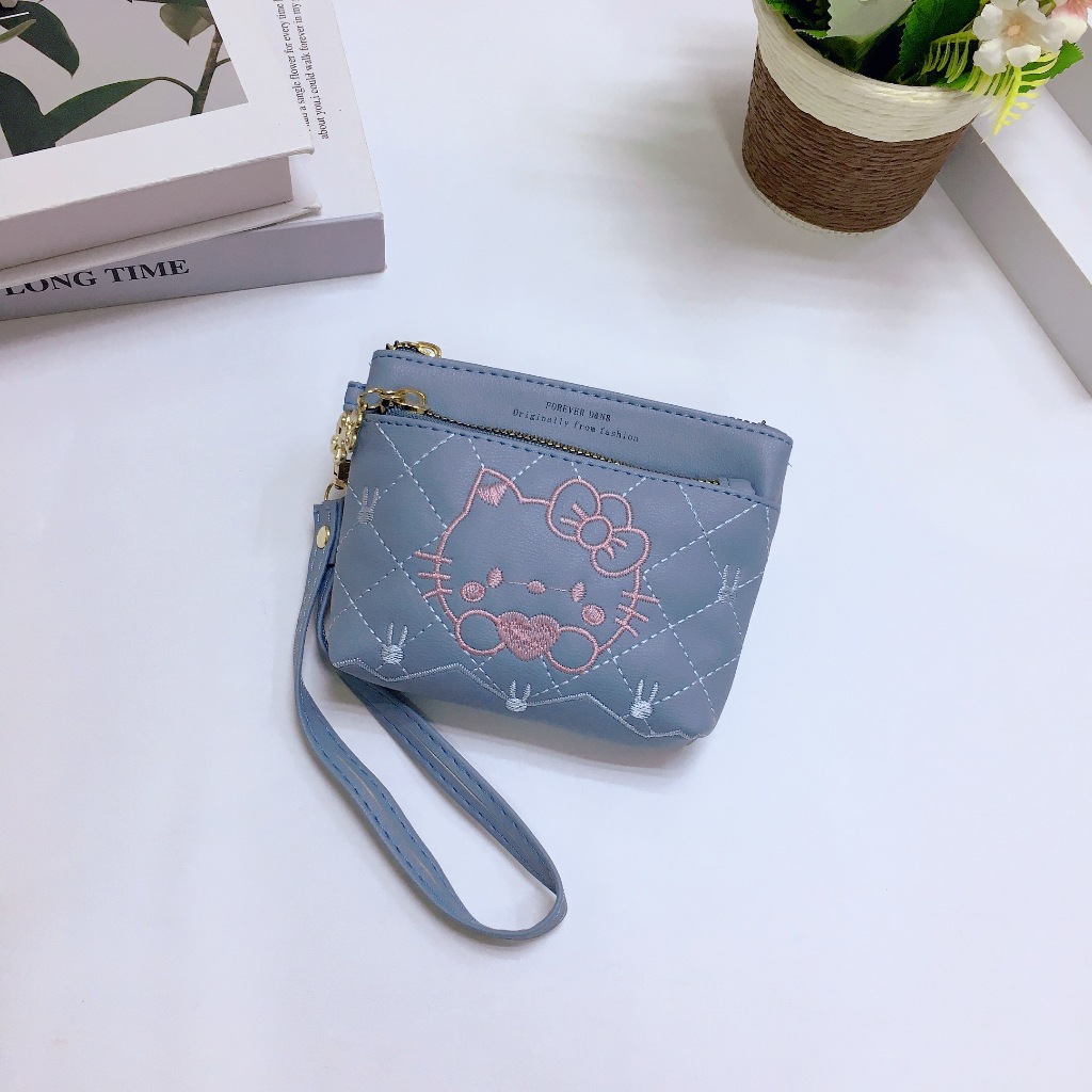 DQ84#BBสายคล้องมือเล็ก กระเป๋าสตางค์ผู้หญิงพร้อมสายคลองมือมี3ซิปกระเป๋ายาว5.5นิ้ว - รูปที่ 6