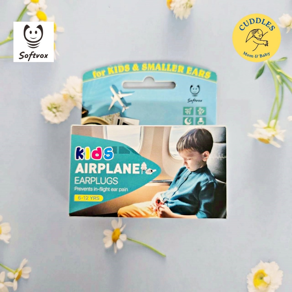 (Softvox)  Kids Earplugs Prevents in Flight Black XS ที่อุดหู สำหรับเด็กอายุ 6-12 ปี