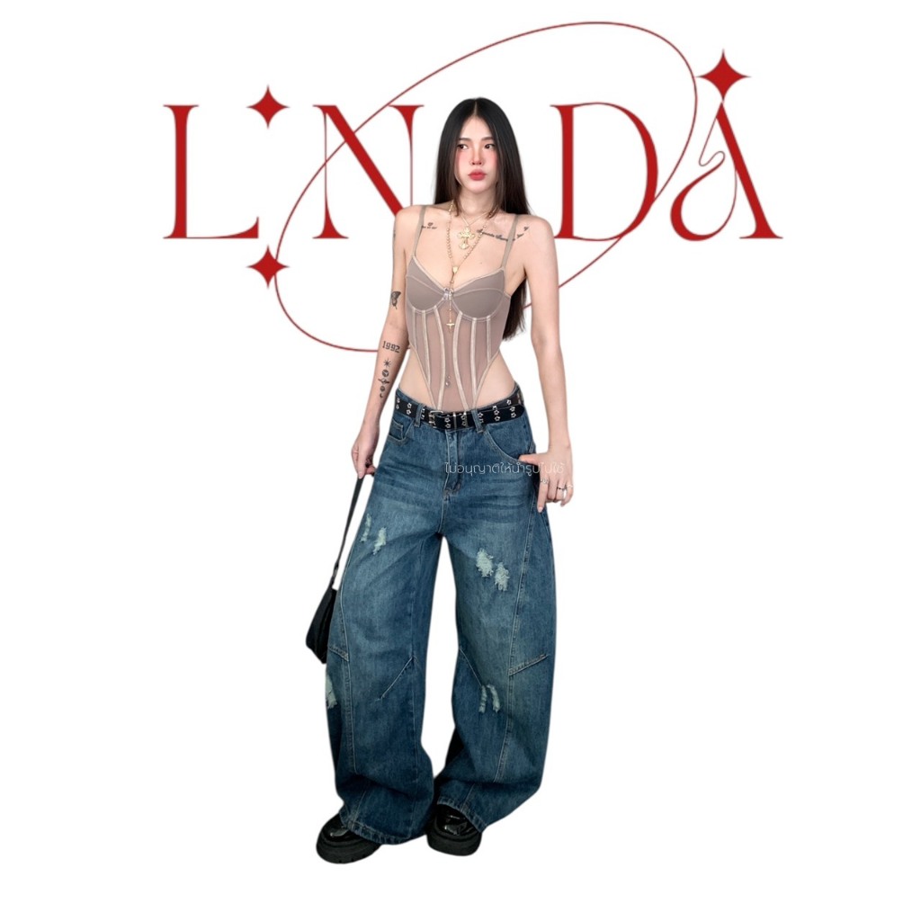 L'NADA【พร้อมส่ง】บอดี้สูทสายเดี่ยวซีทรู แมทได้กับทุกชุด มี4สี #6001 รูปที่ 4