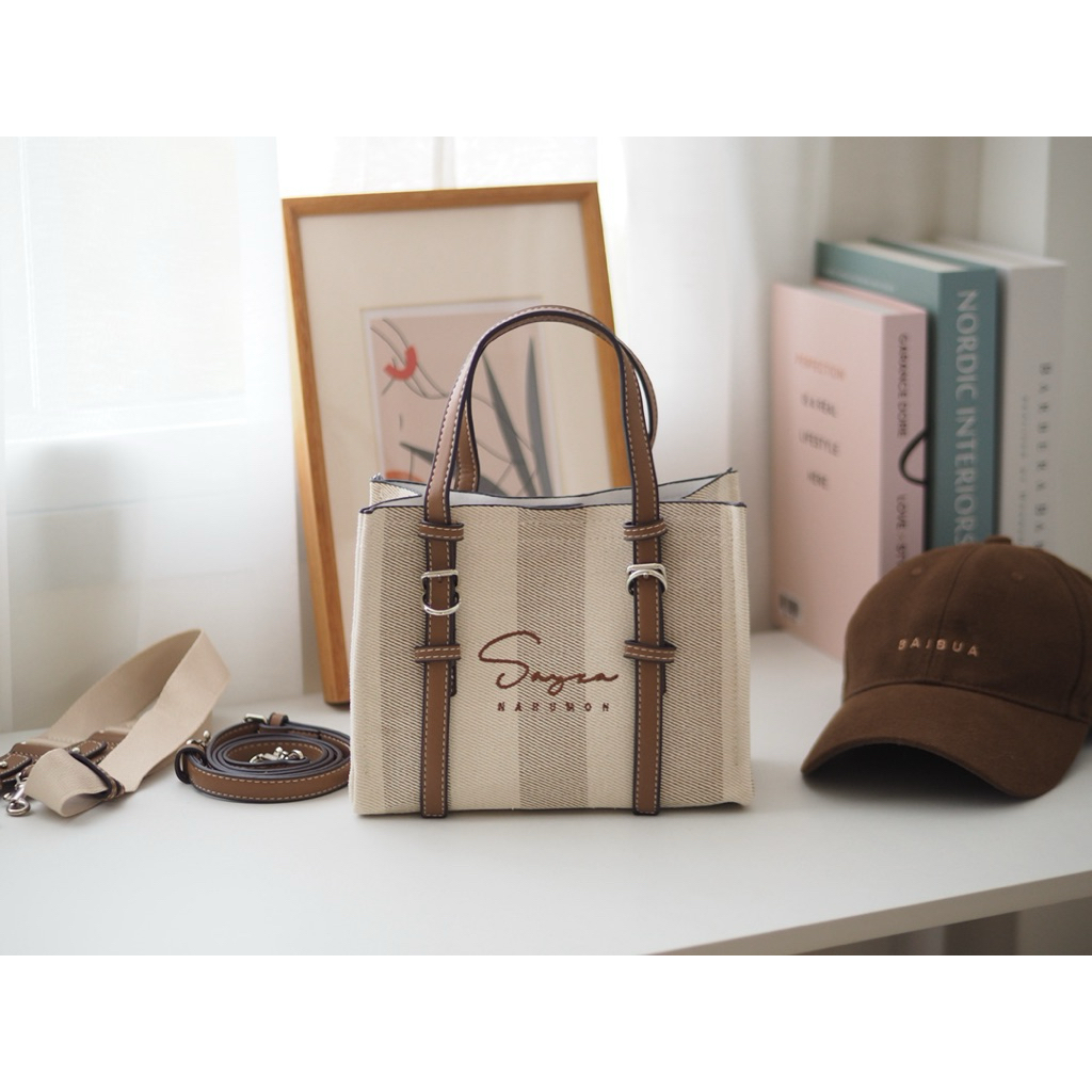 กระเป๋าปักชื่อ รุ่นStripe