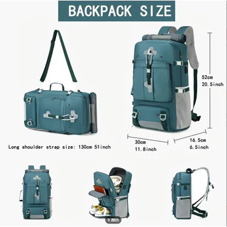 🎒COD 60L กระเป๋าเป้สะพายหลังเดินทางกันน้ําความจุขนาดใหญ่ - ช่องใส่รองเท้าพอดี 17 นิ้วกระเป๋าแล็ปท็อป Roll top Unisex