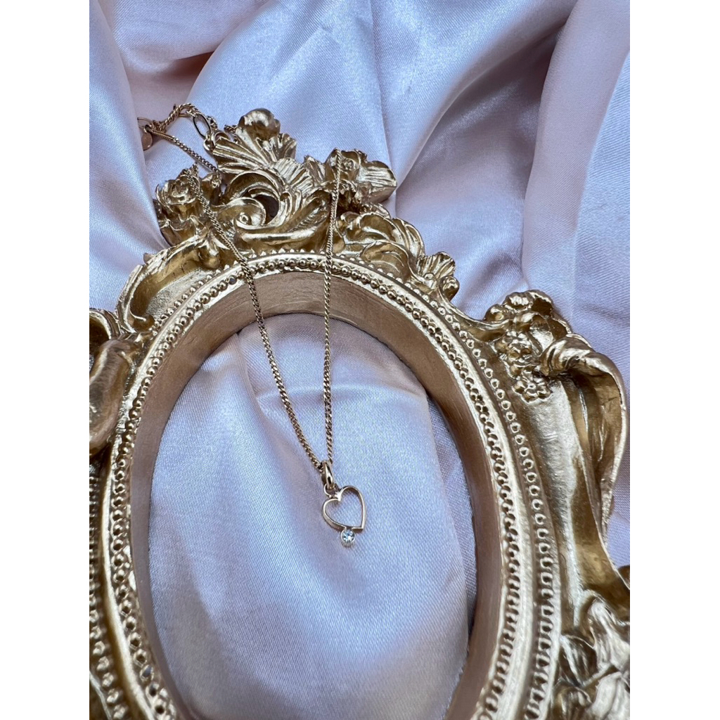 สร้อยคอชุปทองตอก 18kgp พร้อมจี้หัวใจมินิมอล