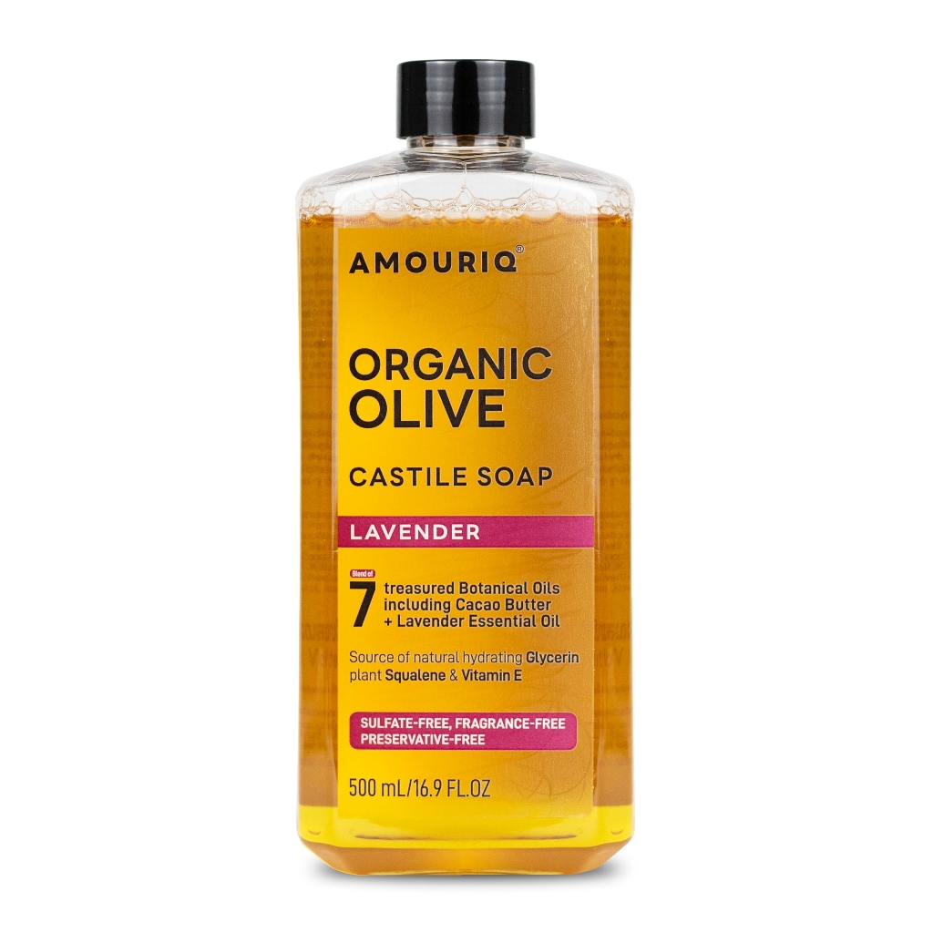 AMOURIQ Organic Olive Castile Soap 500 mL อมอริค คาสทีลโซพ สบู่เหลวแท้ น้ำมันมะกอกออร์แกนิก ผิวชุ่มชื้น ลดผิวแห้ง