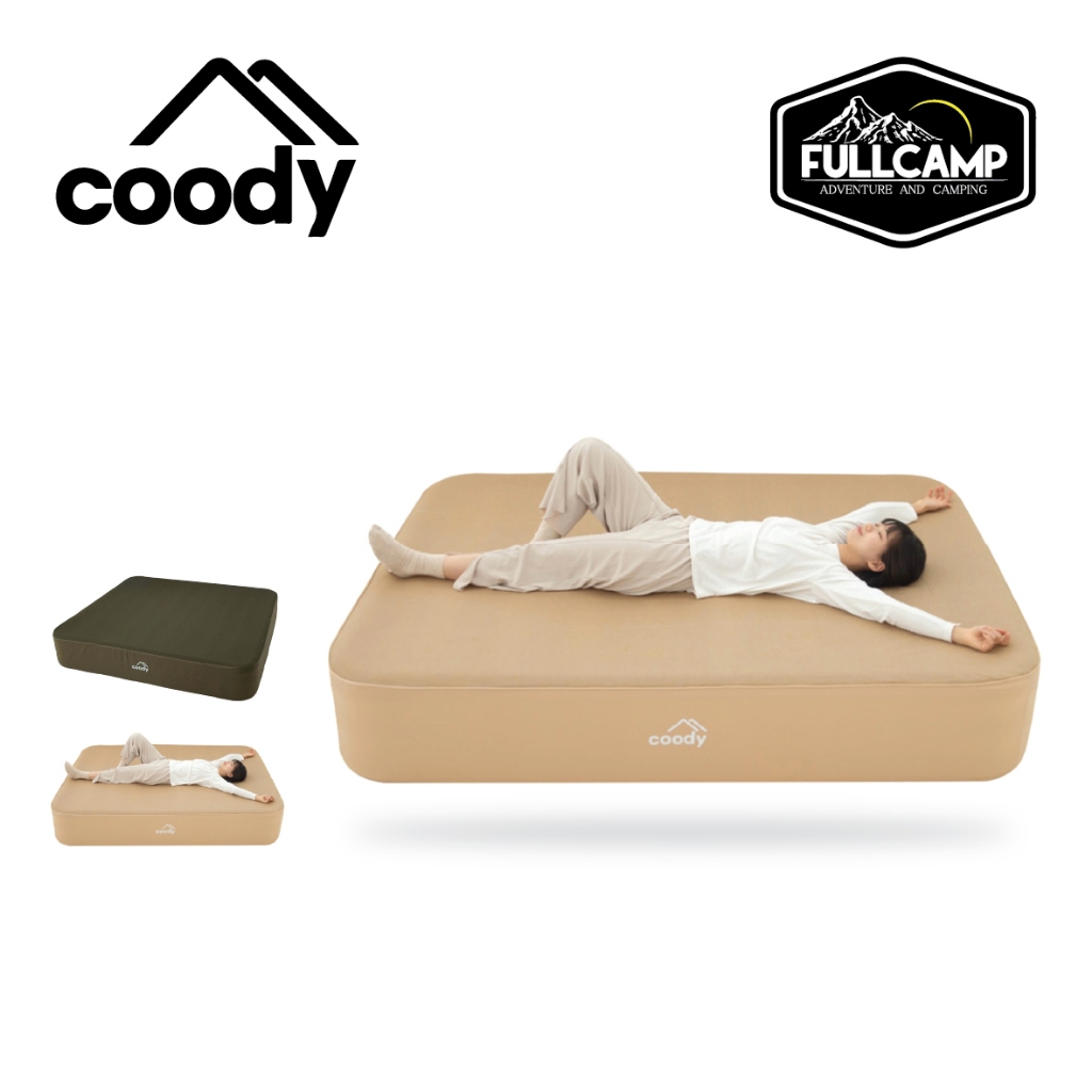 Coody Air Mattress with cover -เตียงลมพร้อมผ้าปูที่นอน พองลมอัตโนมัติ หนา 35 cm นอนสบายมีปั้มลมในตัว
